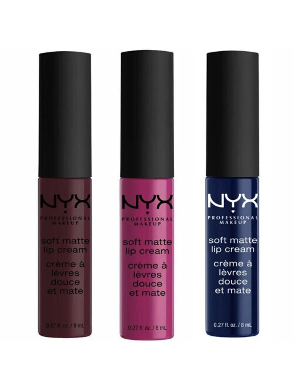 3-Pack New NYX Soft Matte Lip Cream Gloss in Moscow Vancouver Addis Ababa SEALED